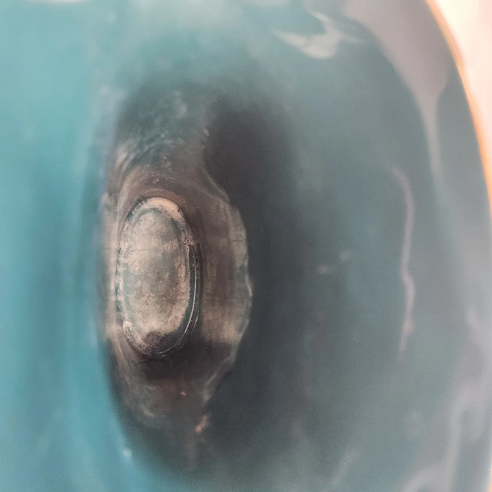 Vintage Asian White Calla Lily Flower Teal Green Vase